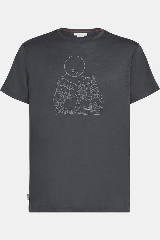 icebreaker T-shirt Men's Merino 150 Tech Lite III Ss Tee Sunset Camp Obsidian