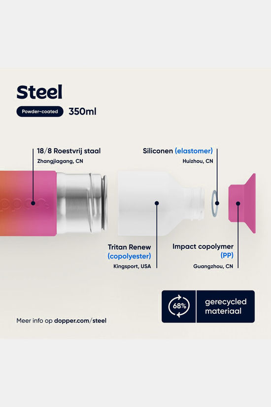 Dopper Gourde Dopper Steel 350Ml Sunset Pink