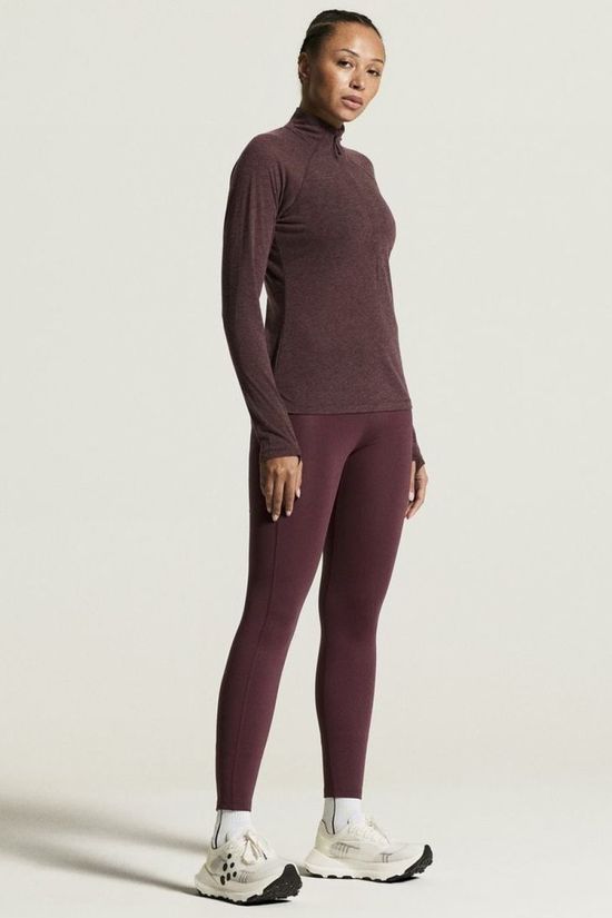 Craft T-Shirt Wool Ls W Dk Fig/Melange