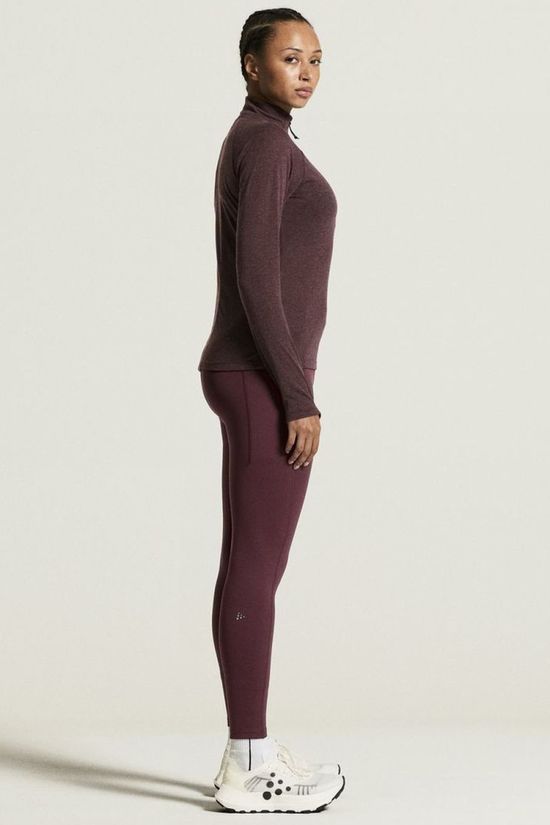Craft T-Shirt Wool Ls W Dk Fig/Melange