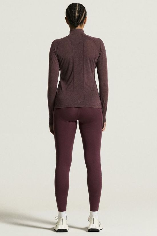 Craft T-Shirt Wool Ls W Dk Fig/Melange