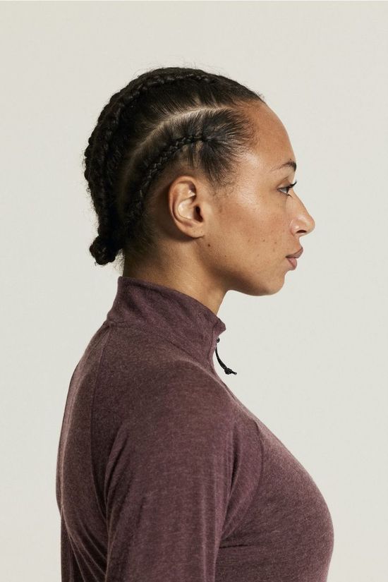 Craft T-Shirt Wool Ls W Dk Fig/Melange