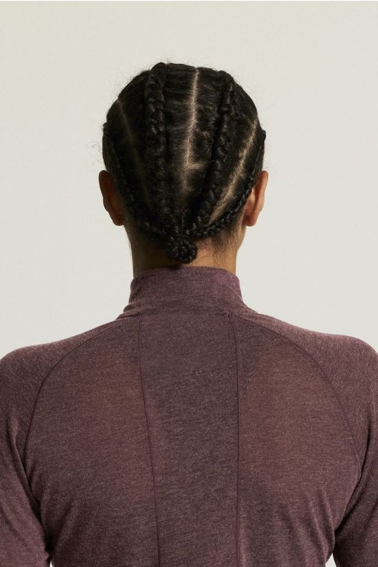 Craft T-Shirt Wool Ls W Dk Fig/Melange