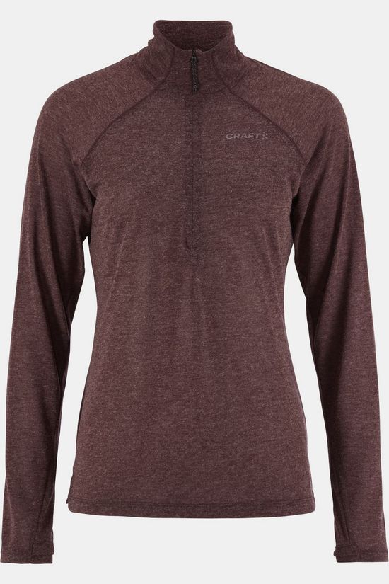 Craft T-Shirt Wool Ls W Dk Fig/Melange