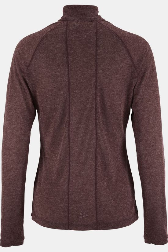 Craft T-Shirt Wool Ls W Dk Fig/Melange
