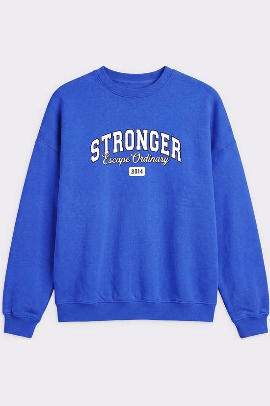 Stronger Trui Comfy Sweatshirt Stronger Blue