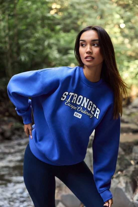 Stronger Trui Comfy Sweatshirt Stronger Blue