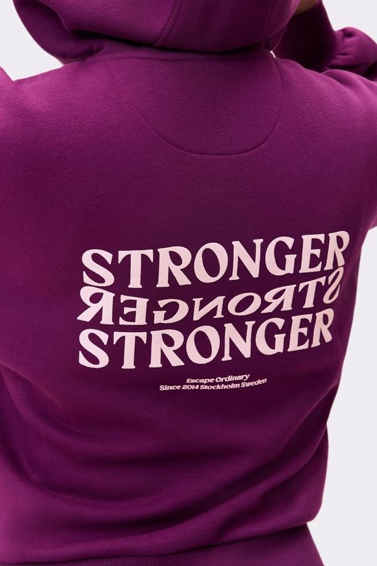 Stronger Pull Relaxed Full Zip Hoodie Aubergine Purple