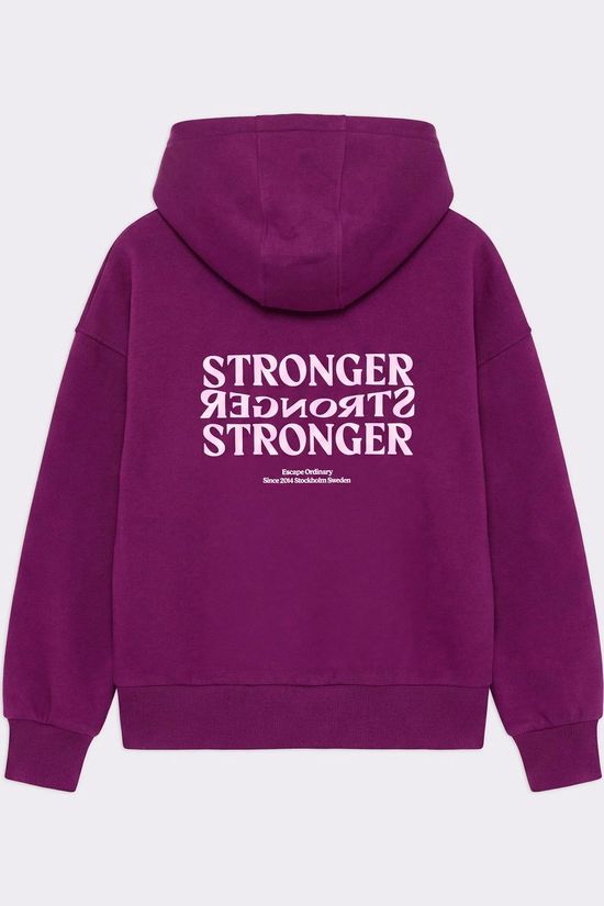 Stronger Pull Relaxed Full Zip Hoodie Aubergine Purple