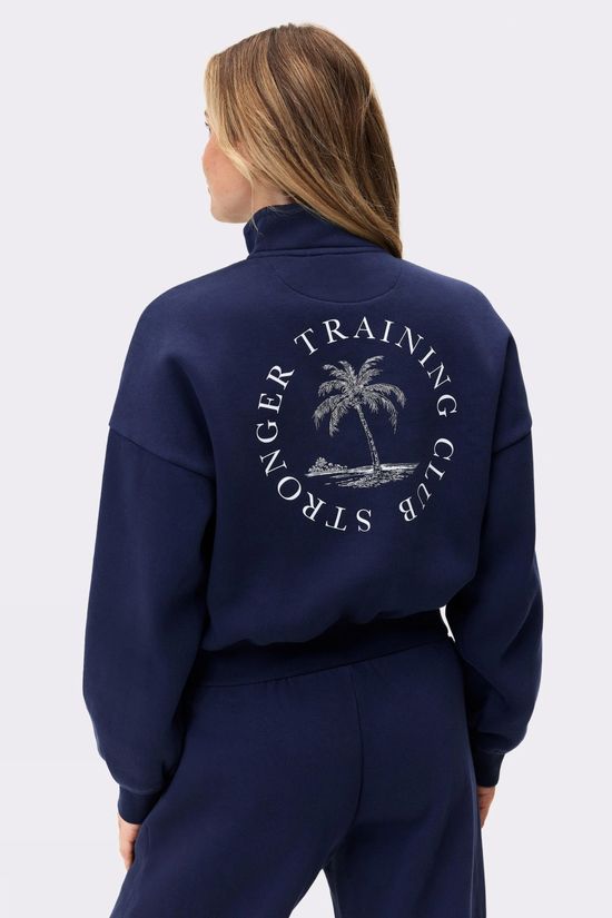 Stronger Pull Half Zip Navy Blazer