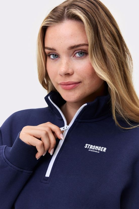 Stronger Pull Half Zip Navy Blazer