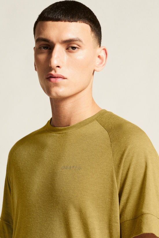 Craft T-Shirt Wool Ss M Khaki Melange