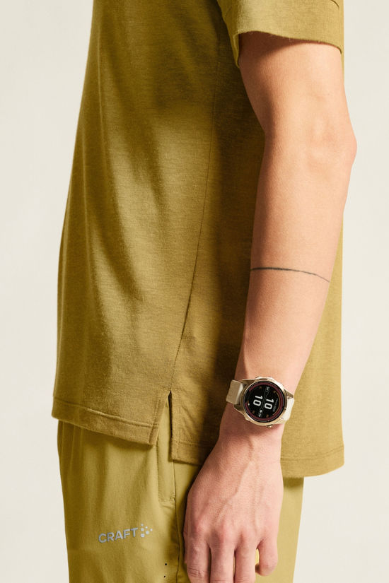 Craft T-Shirt Wool Ss M Khaki Melange