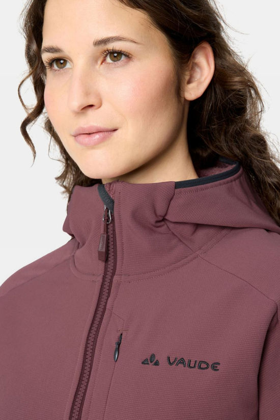 Vaude Softshell Wo Elope Stormfleece Hoody Ruby Dusk