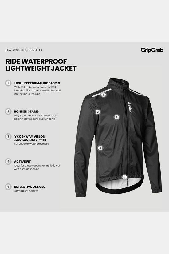 GripGrab Veste Imperméable Ride Waterproof Lightweight Black