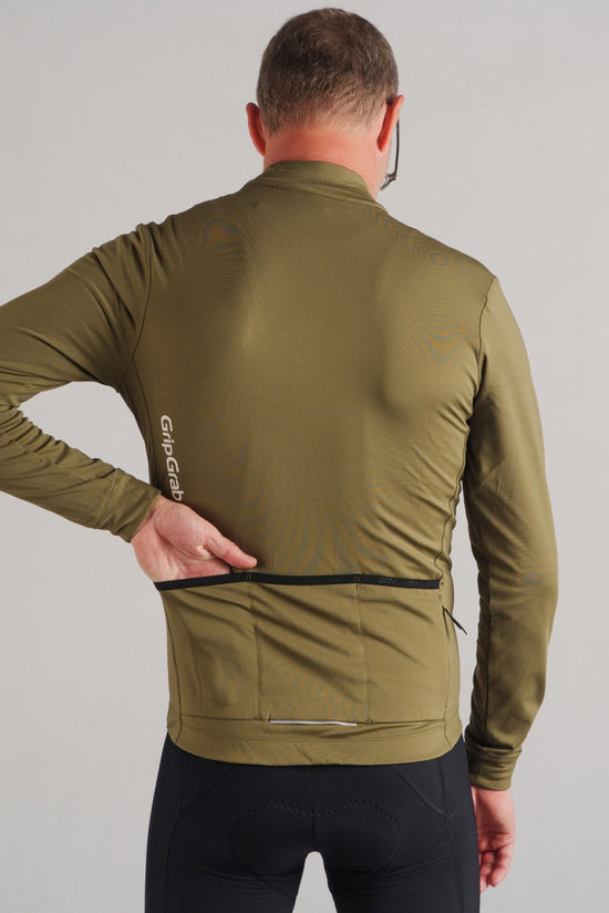 GripGrab T-Shirt Ride Thermal Long Olive Green