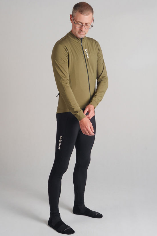 GripGrab T-Shirt Ride Thermal Long Olive Green