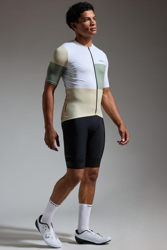 GOREWEAR T-Shirt Swiftride Block Jersey Mens White / Slate Green