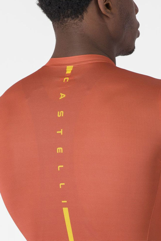 Castelli T-Shirt Drittone Logo Paprika/Mango Mojito