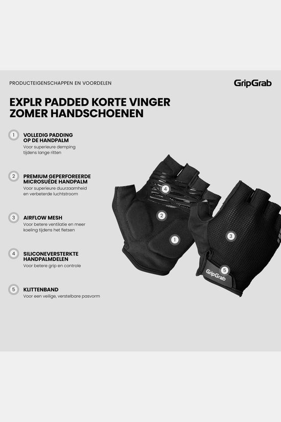 GripGrab Gants Explr Rc Max Padded Short Finger Summer G Black