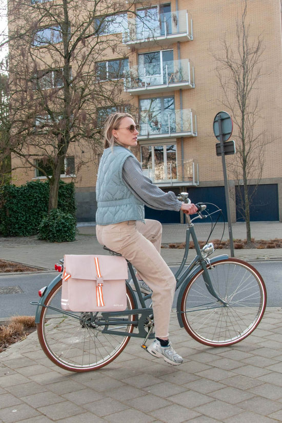 Gofluo Sacoche Vélo Arrière Robin 2.0 Light Pink/High Vis