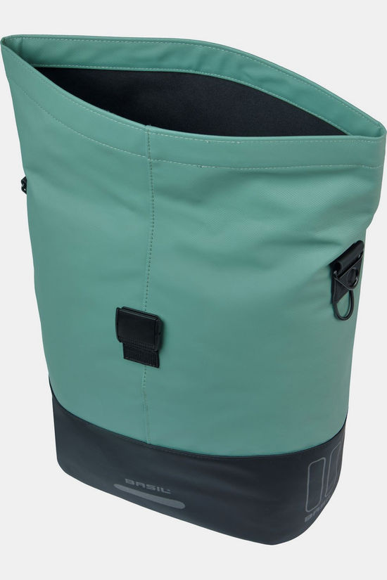Basil Sacoche Vélo Arrière Cove Shopper Mik Hooks 14-16L Zilvergroen/Zwart