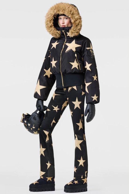 Goldbergh Ski-Jas Shinnen Faux Fur Black/Gold