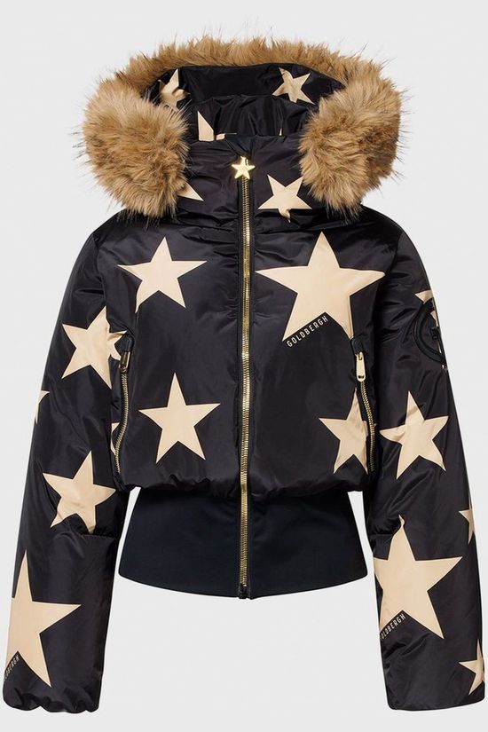 Goldbergh Ski-Jas Shinnen Faux Fur Black/Gold