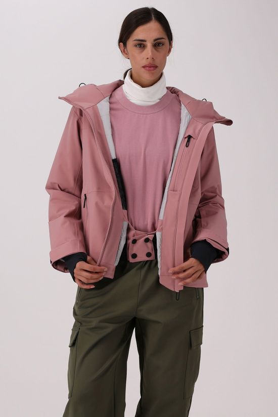 Collective Of Moving People Ski-Jas Woman Jacket Zip Hood Old Rose