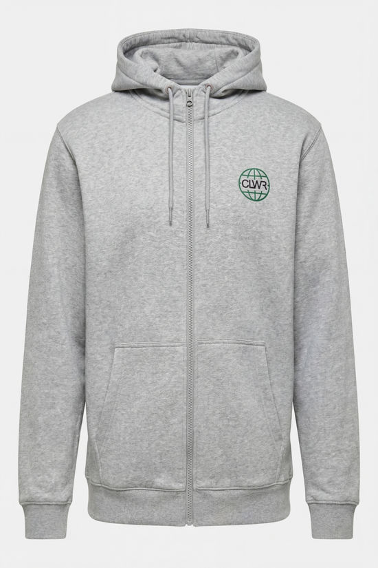 Colourwear Trui Zick Zip Hood Grey Melange