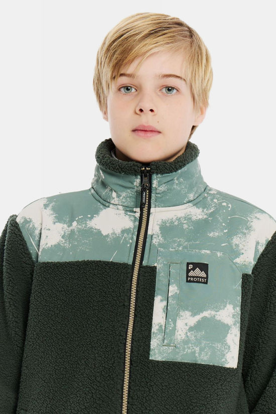 Protest Fleece Bento Jr Fullziptop Kale Green