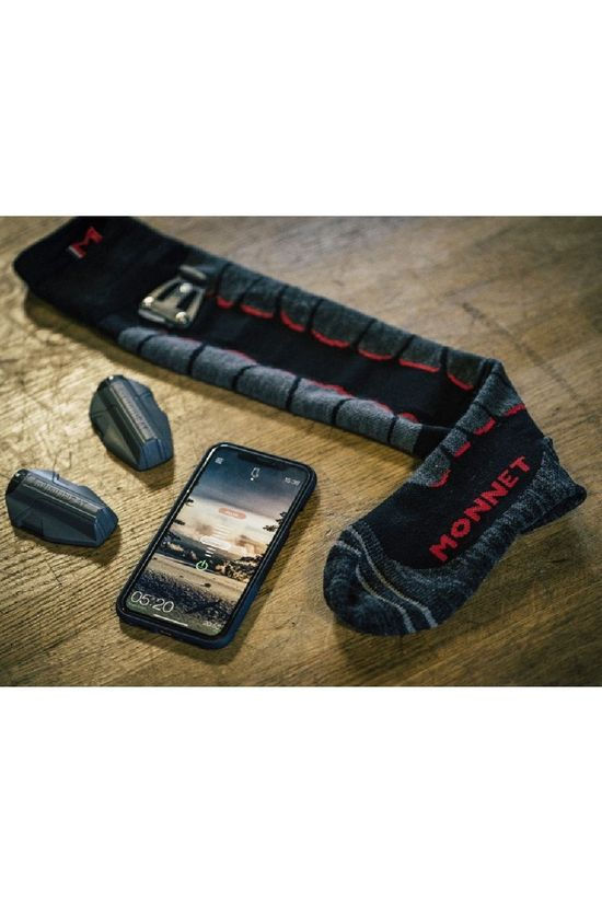 Monnet Skisok Heat Protech Battery Noir Rouge
