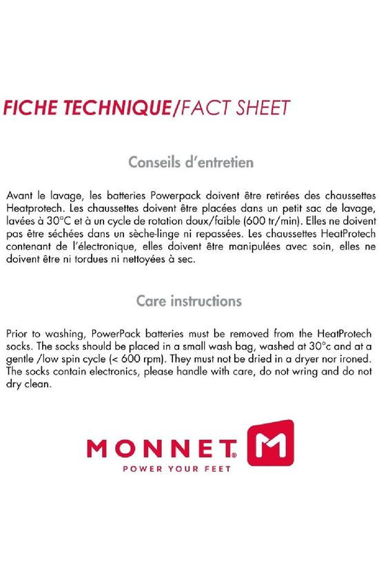 Monnet Skisok Heat Protech Battery Noir Rouge