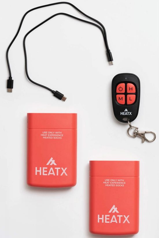 Heat X Skisokken Carve Socks And Battery Red/Black