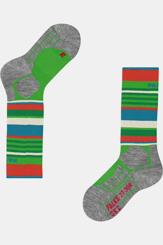 FALKE Chaussettes De Ski Fal Sk2 Stripes Kids Vivid Green
