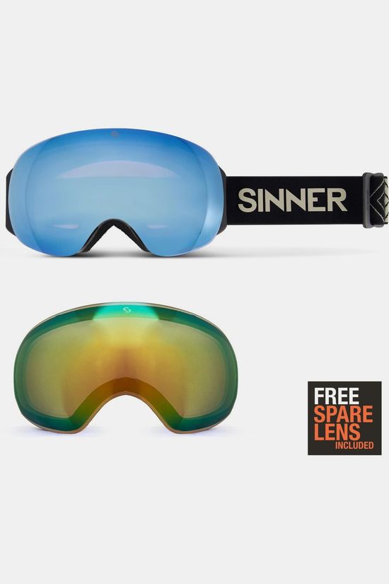 Sinner Skibril Boreas Matte Black/Double Orng Sintrast + Dbl Blue Sintra