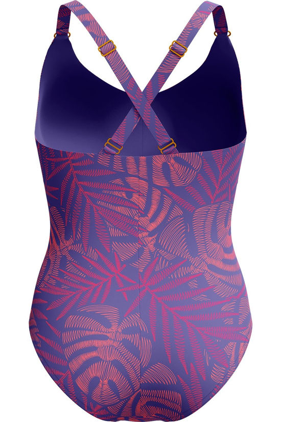 Speedo Maillot De Bain Eco Print V Neck 1P Hapuna Blue