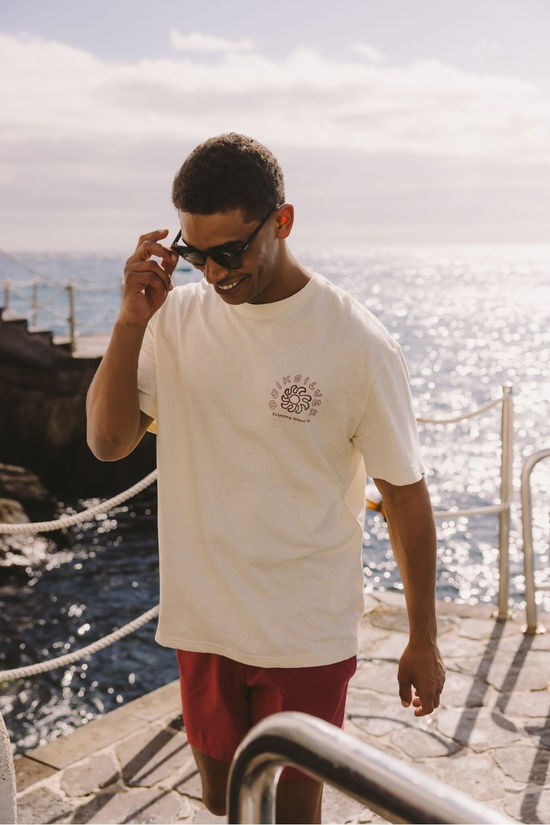 Quiksilver T-Shirt Curve Palm Bone White
