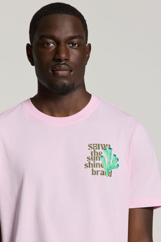 Shiwi T-Shirt Men Liam Regular Fit Painted Coral Pink Smoke