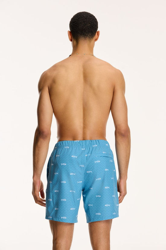 Shiwi Zwemshort Fish Bone 4-Way Stretch Canadian Blue