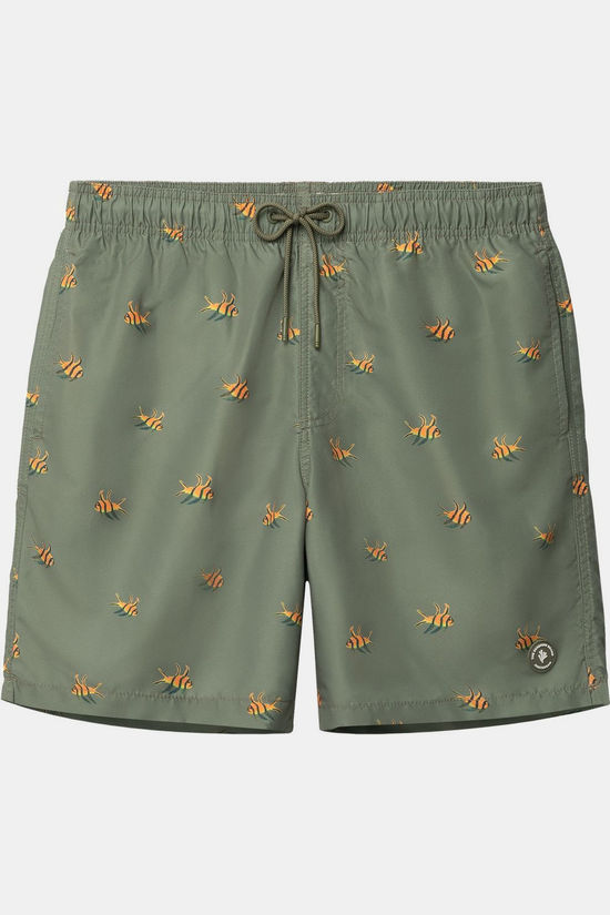 Shiwi Short De Bain Men Mike 7 Inch Multi Fish Green Olive Multi Fish