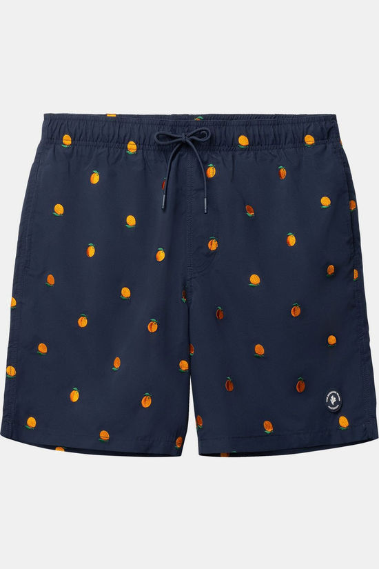 Shiwi Zwemshort Men Mike 7 Inch Orange Embro Blue Navy Orange Embro