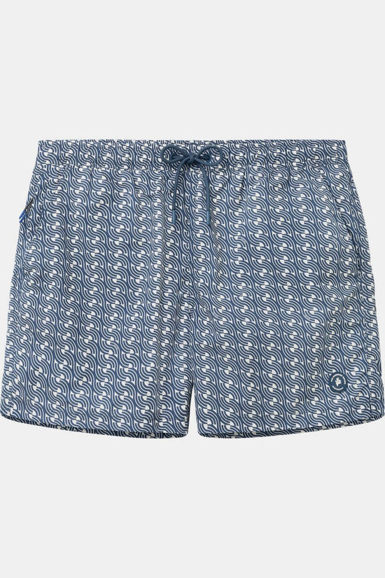 Shiwi Zwemshort Men Nate Quick Dry 5 Inch Geo Waves Blue Slate Geo Waves
