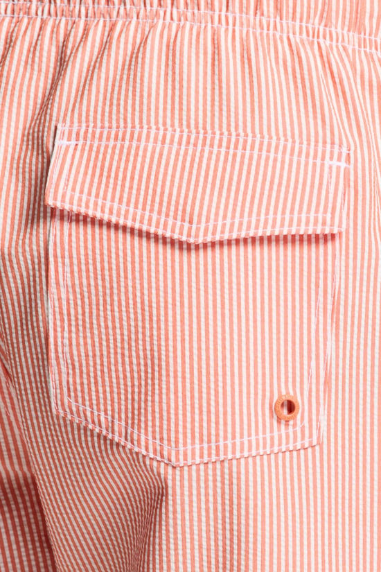 Shiwi Zwemshort Men Pete 6 Inch Seersucker Stripe Orange Structured Stripe