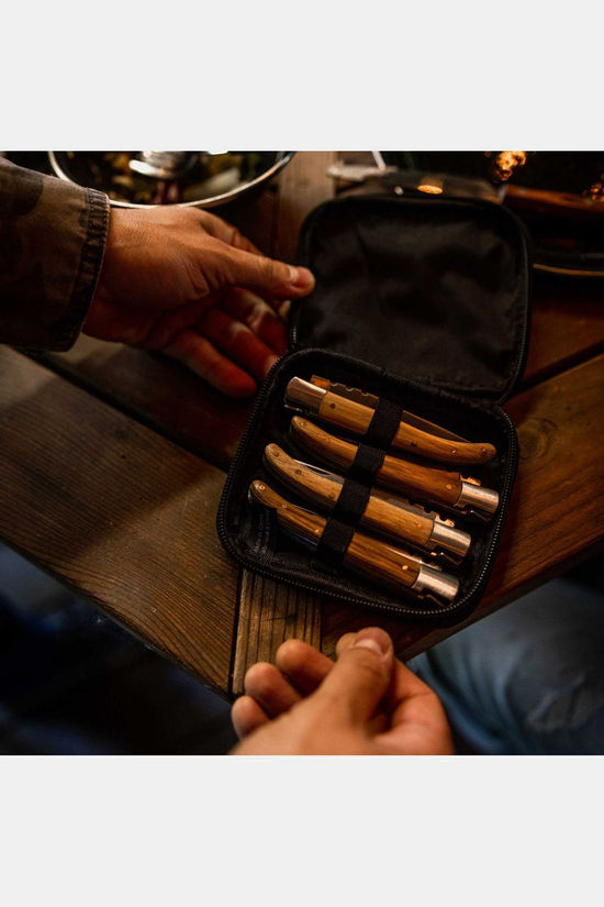 GSI Outdoors Bestek Rakau Folding Steak Knives Set Silver