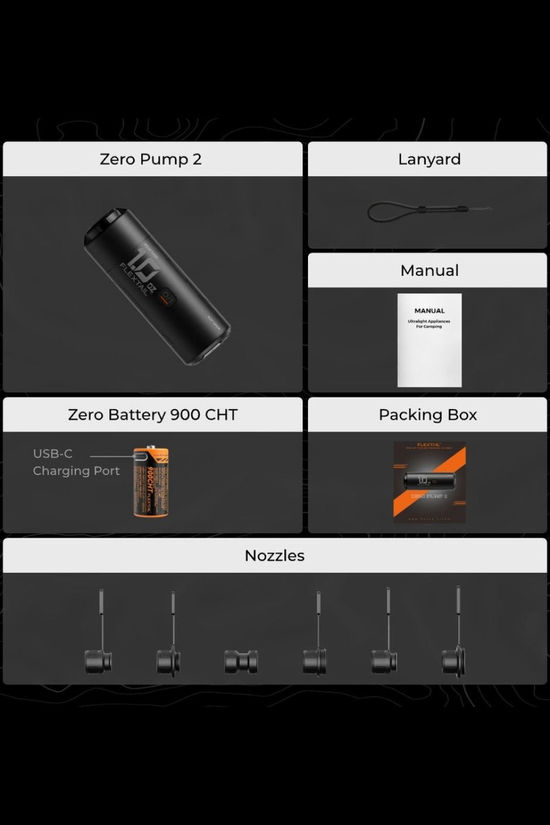 Flextail Gear Pompe Zero Pump 2 Incl. Oplaadbare Batterij Zwart