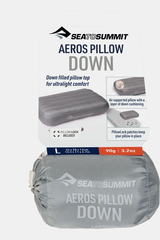 Sea To Summit Oreiller De Voyager Aeros Down Pillow - Large Neutral Grey