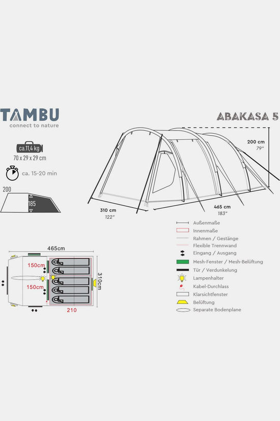 Tambu Tent Abakasa 5 Blue/Orange
