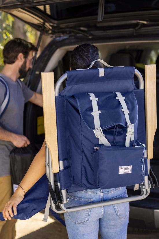 Sport Brella Campingstoel Sunsoul Backpack Chair Blue Wood