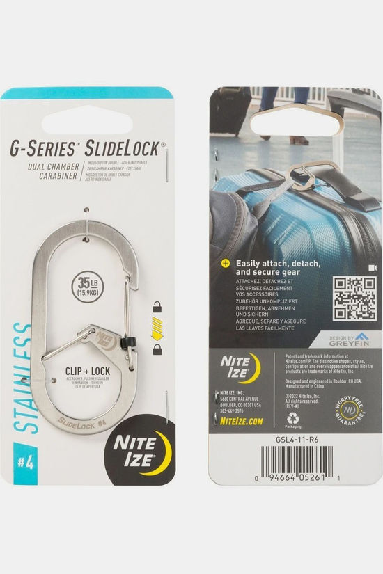 Nite Ize Karabiner G-Series Slidelock #4 Dual Chamber silver